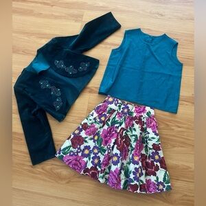 Vintage 80's St. Michaels Girl's Set skirt 4 shirt jacket Size 5 Made in the USA